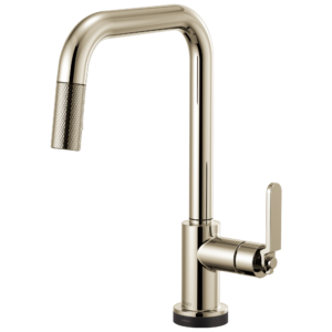 Brizo Litze®: SmartTouch® Pull-Down Kitchen Faucet with Square Spout and Industrial Handle In Polished Nickel