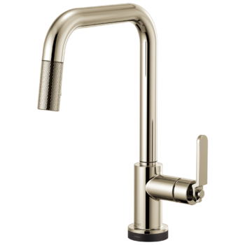 Brizo Litze®: SmartTouch® Pull-Down Kitchen Faucet with Square Spout and Industrial Handle In Polished Nickel