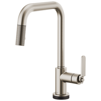 Brizo Litze®: SmartTouch® Pull-Down Kitchen Faucet with Square Spout and Industrial Handle In Stainless