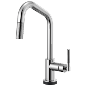 Brizo Litze®: SmartTouch® Pull-Down Kitchen Faucet with Angled Spout and Knurled Handle In Chrome
