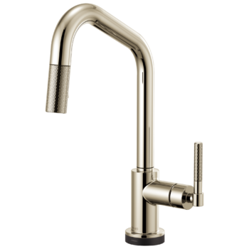Brizo Litze®: SmartTouch® Pull-Down Kitchen Faucet with Angled Spout and Knurled Handle In Polished Nickel