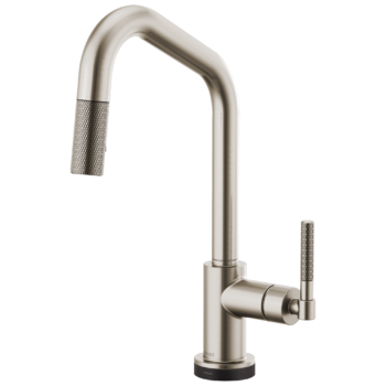 Brizo Litze®: SmartTouch® Pull-Down Kitchen Faucet with Angled Spout and Knurled Handle In Stainless