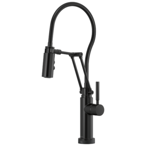 Brizo Solna®: SmartTouch® Articulating Kitchen Faucet With Finished Hose In Matte Black