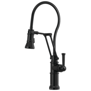 Brizo Artesso®: Smarttouch® Articulating Faucet With Finished Hose In Matte Black