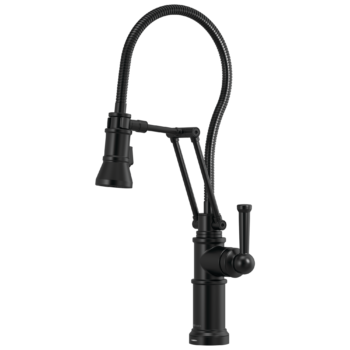 Brizo Artesso®: Smarttouch® Articulating Faucet With Finished Hose In Matte Black