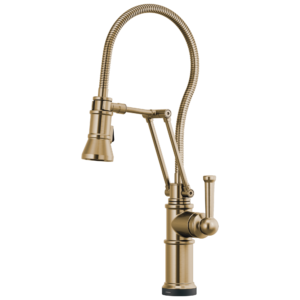 Brizo Artesso®: SmartTouch® Articulating Kitchen Faucet With Finished Hose In Luxe Gold