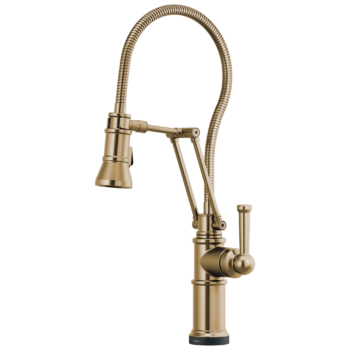 Brizo Artesso®: SmartTouch® Articulating Kitchen Faucet With Finished Hose In Luxe Gold