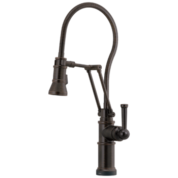 Brizo Artesso®: SmartTouch® Articulating Kitchen Faucet With Finished Hose In Venetian Bronze