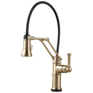 Brizo Artesso®: Single Handle Articulating Kitchen Kitchen Faucet with SmartTouch® Technology In Luxe Gold