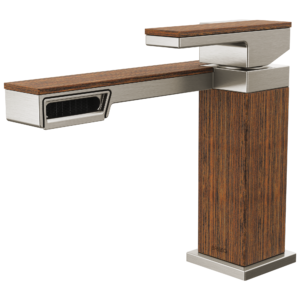 Brizo Frank Lloyd Wright®: Single-Handle Lavatory Faucet 1.2 GPM In Luxe Nickel / Teak Wood