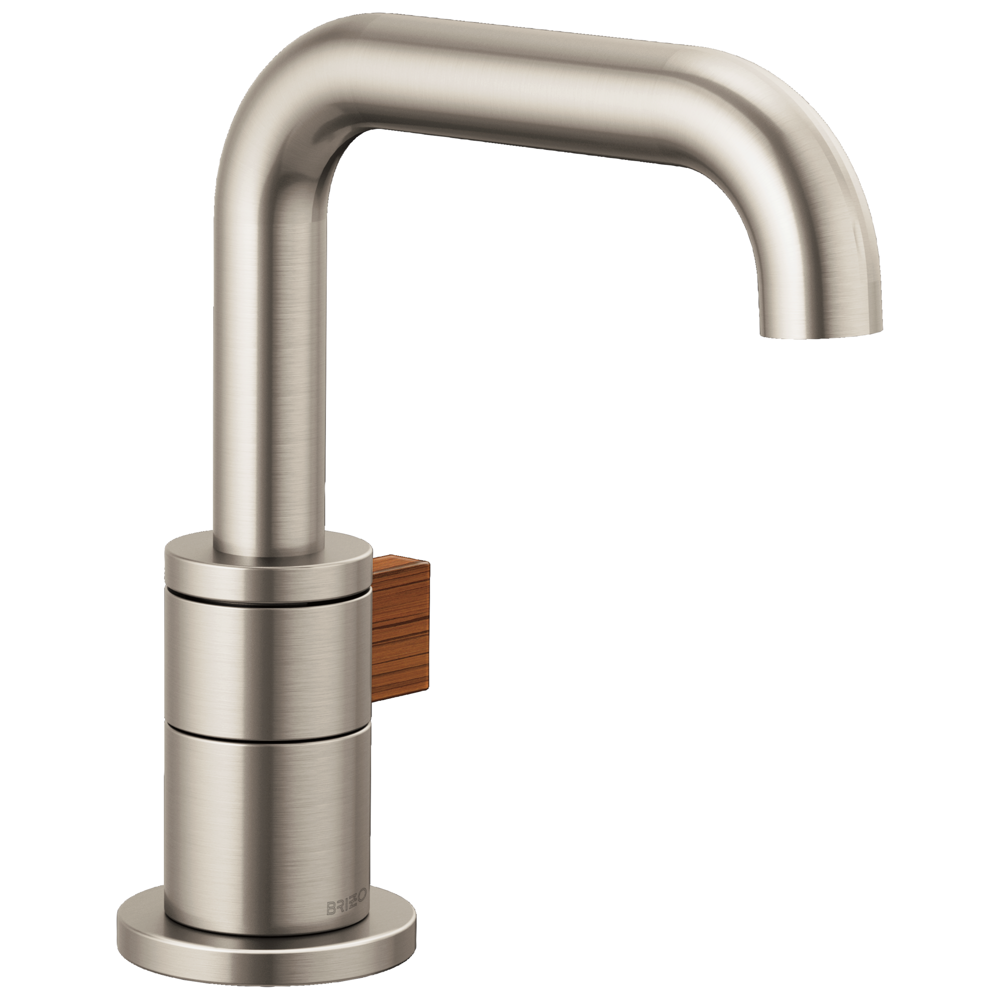 Brizo Litze®: Single-Handle Lavatory Faucet 1.5 GPM In Luxe Nickel / Teak Wood