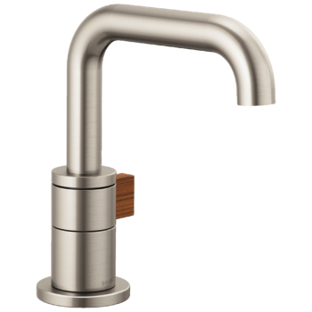 Brizo Litze®: Single-Handle Lavatory Faucet 1.2 GPM In Luxe Nickel / Teak Wood