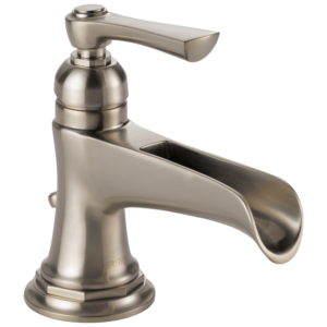 Brizo Rook®: Single-Handle Lavatory Faucet with Channel Spout 1.2 GPM In Luxe Nickel