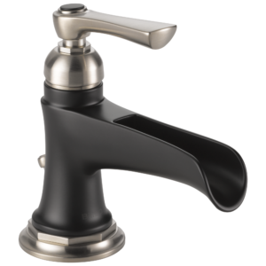 Brizo Rook®: Single-Handle Lavatory Faucet with Channel Spout 1.5 GPM In Luxe Nickel  /Matte Black