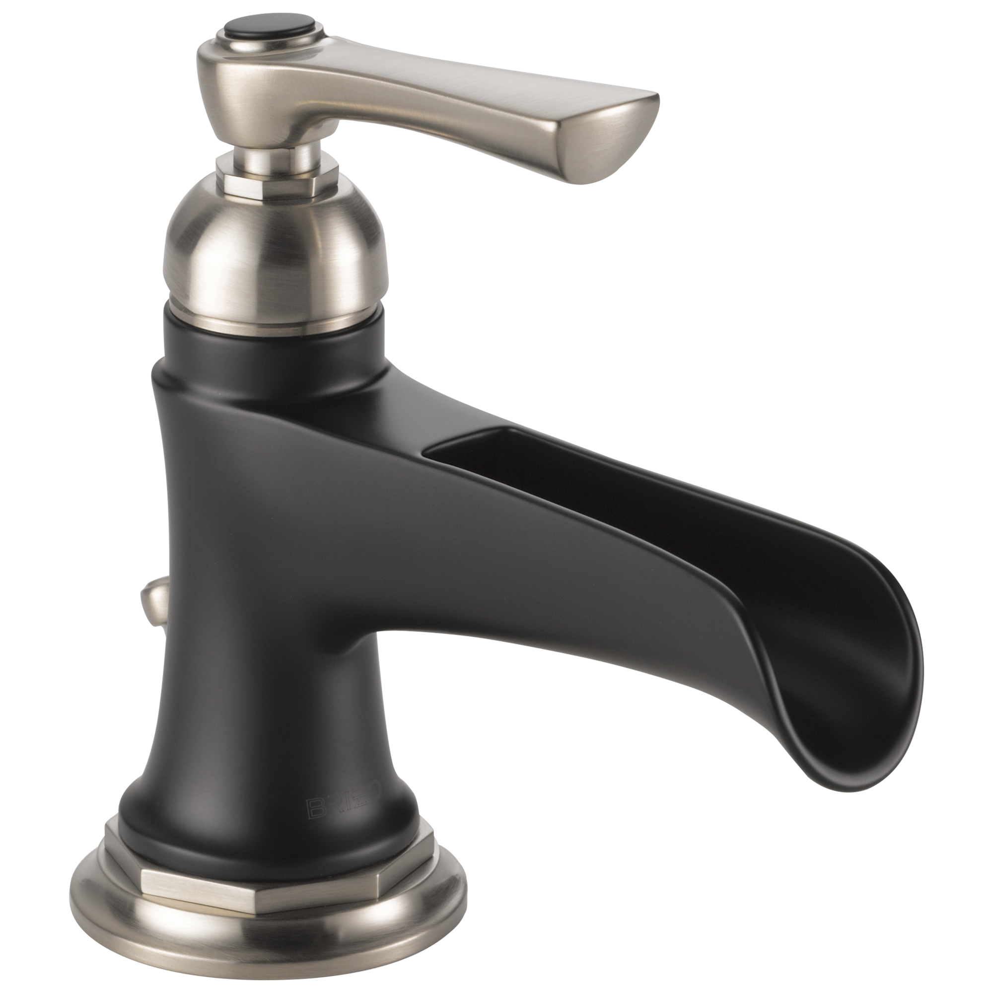Brizo Rook®: Single-Handle Lavatory Faucet with Channel Spout 1.5 GPM In Luxe Nickel / Matte Black