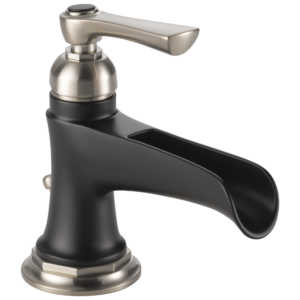 Brizo Rook®: Single-Handle Lavatory Faucet with Channel Spout 1.2 GPM In Luxe Nickel / Matte Black