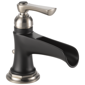 Brizo Rook®: Single-Handle Lavatory Faucet with Channel Spout 1.2 GPM In Luxe Nickel / Matte Black