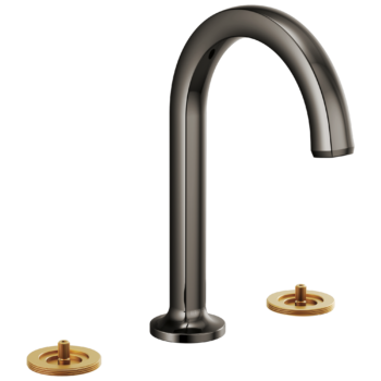 Brizo Kintsu®: Widespread Lavatory Faucet with Arc Spout - Less Handles 1.2 GPM In Brilliance Black Onyx