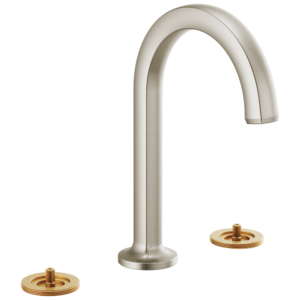 Brizo Kintsu®: Widespread Lavatory Faucet with Arc Spout – Less Handles 1.2 GPM In Luxe Nickel