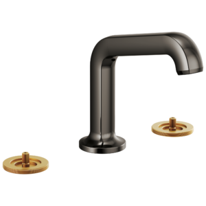 Brizo Kintsu®: Widespread Lavatory Faucet with Angled Spout – Less Handles In Brilliance Black Onyx
