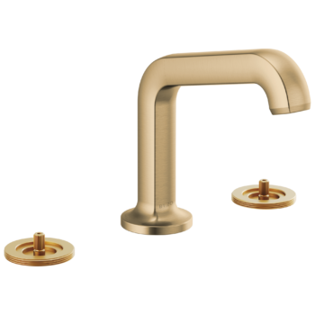 Brizo Kintsu®: Widespread Lavatory Faucet with Angled Spout - Less Handles 1.5 GPM In Luxe Gold