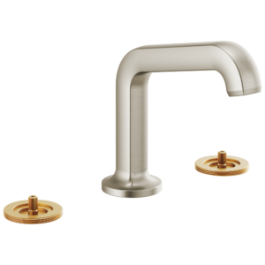 Brizo Kintsu®: Widespread Lavatory Faucet with Angled Spout – Less Handles In Luxe Nickel