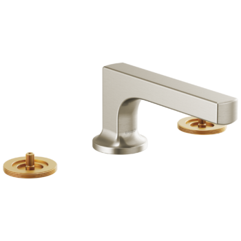 Brizo Kintsu®: Widespread Lavatory Faucet with Low Spout - Less Handles 1.2 GPM In Luxe Nickel