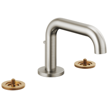 Brizo Litze®: Widespread Lavatory Faucet with Low Spout - Less Handles 1.2 GPM In Luxe Nickel