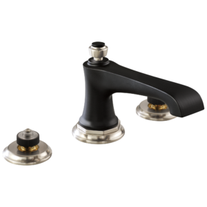 Brizo Rook®: Widespread Lavatory Faucet – Less Handles 1.5 GPM In Luxe Nickel  /Matte Black