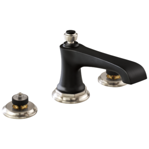 Brizo Rook®: Widespread Lavatory Faucet – Less Handles 1.2 GPM In Luxe Nickel / Matte Black