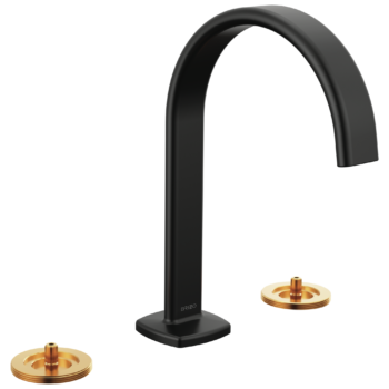 Brizo Allaria™: Widespread Lavatory Faucet with Arc Spout - Less Handles In Matte Black