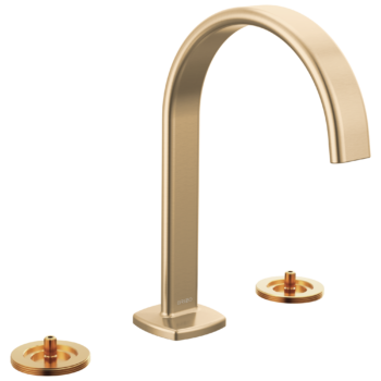Brizo Allaria™: Widespread Lavatory Faucet with Arc Spout - Less Handles In Luxe Gold