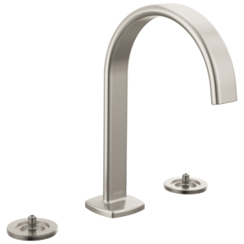 Brizo Allaria™: Widespread Lavatory Faucet with Arc Spout - Less Handles In Luxe Nickel