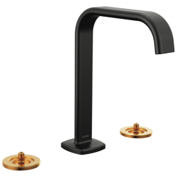 Brizo Allaria™: Widespread Lavatory Faucet with Square Spout - Less Handles In Matte Black
