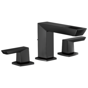 Brizo Vettis®: Widespread Lavatory Faucet With Open-Flow Spout 1.2 GPM In Matte Black