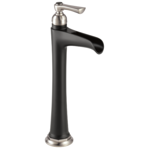 Brizo Rook®: Single-Handle Vessel Lavatory Faucet with Channel Spout 1.5 GPM In Luxe Nickel  /Matte Black