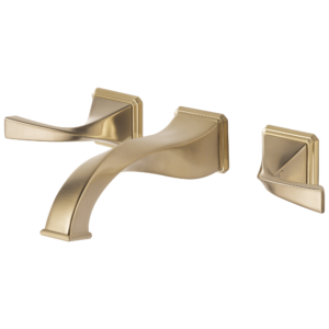 Brizo Virage®: Two-Handle Wall Mount Lavatory Faucet 1.5 GPM In Luxe Gold