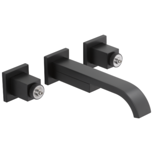 Brizo Sider®: Two-Handle Wall Mount Lavatory Faucet – Less Handles 1.2 GPM In Matte Black