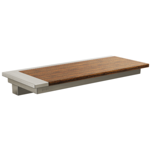 Brizo Frank Lloyd Wright®: Wall Shelf In Luxe Nickel / Teak Wood