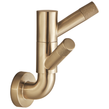 Brizo Litze®: Rotating Double Robe Hook With Knurling In Luxe Gold
