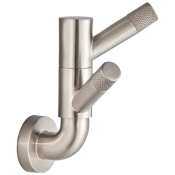 Brizo Litze®: Rotating Double Robe Hook With Knurling In Luxe Nickel