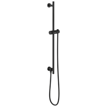 Brizo Essential™ Shower: Linear Round Slide Bar With Hose In Matte Black
