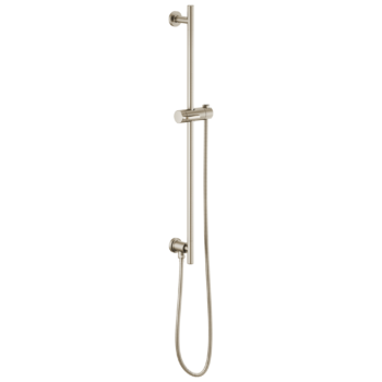 Brizo Essential™ Shower: Linear Round Slide Bar With Hose In Brushed Nickel