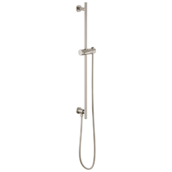 Brizo Essential™ Shower: Linear Round Slide Bar With Hose In Luxe Nickel