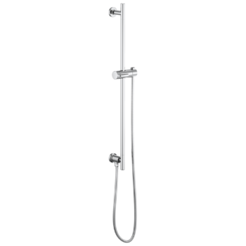 Brizo Essential™ Shower: Linear Round Slide Bar With Hose In Chrome