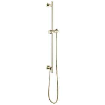 Brizo Essential™ Shower: Linear Round Slide Bar With Hose In Polished Nickel