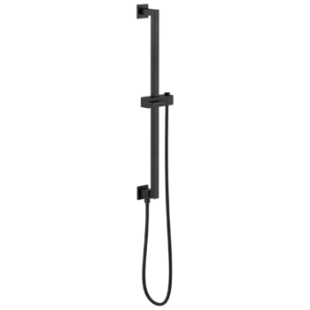 Brizo Essential™ Shower: Linear Square Slide Bar With Hose In Matte Black