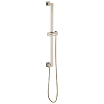 Brizo Essential™ Shower: Linear Square Slide Bar With Hose In Brushed Nickel
