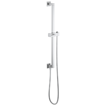 Brizo Essential™ Shower: Linear Square Slide Bar With Hose In Chrome