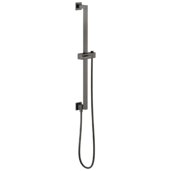 Brizo Essential™ Shower: Linear Square Slide Bar With Hose In Luxe Steel